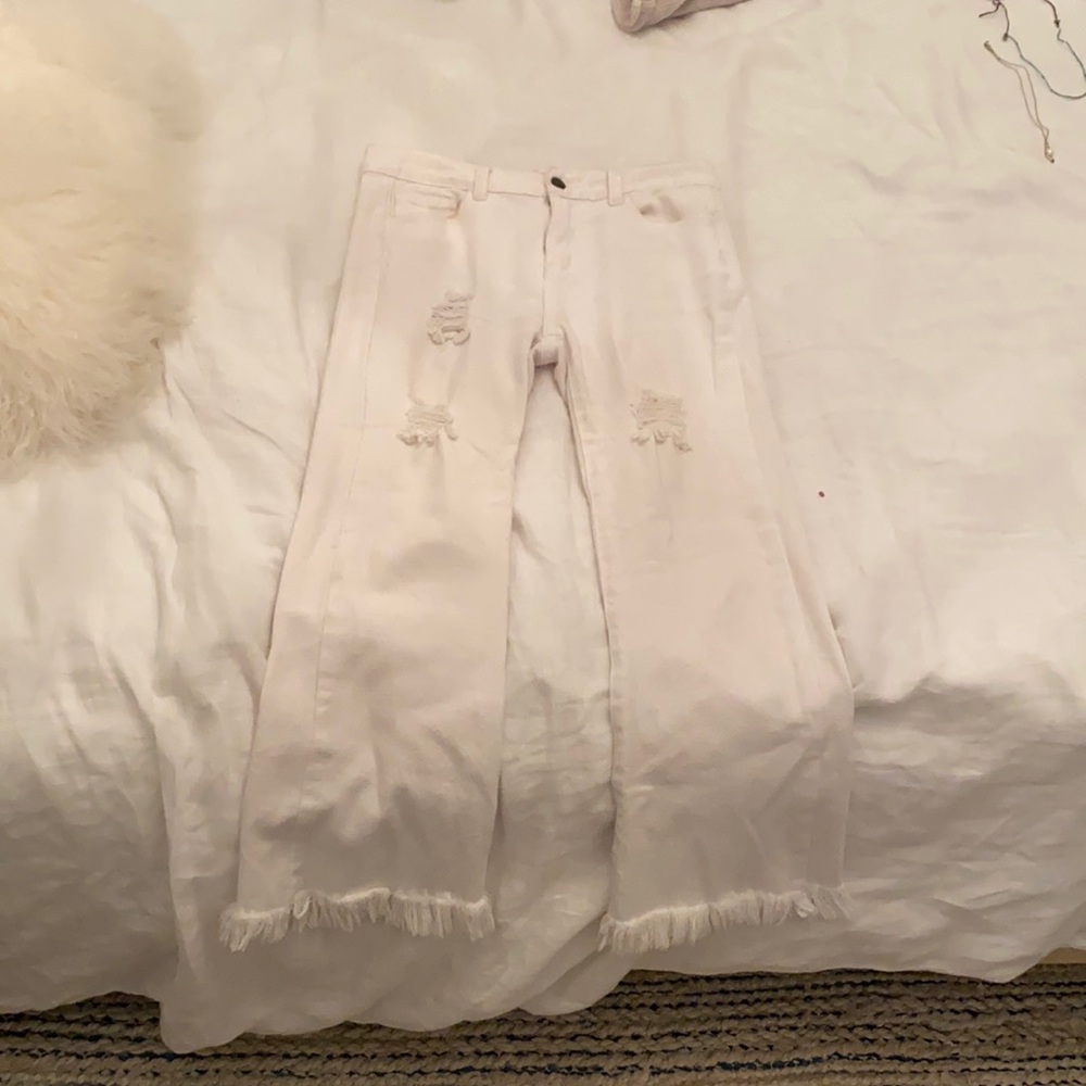 Moon River White Flared Jeans